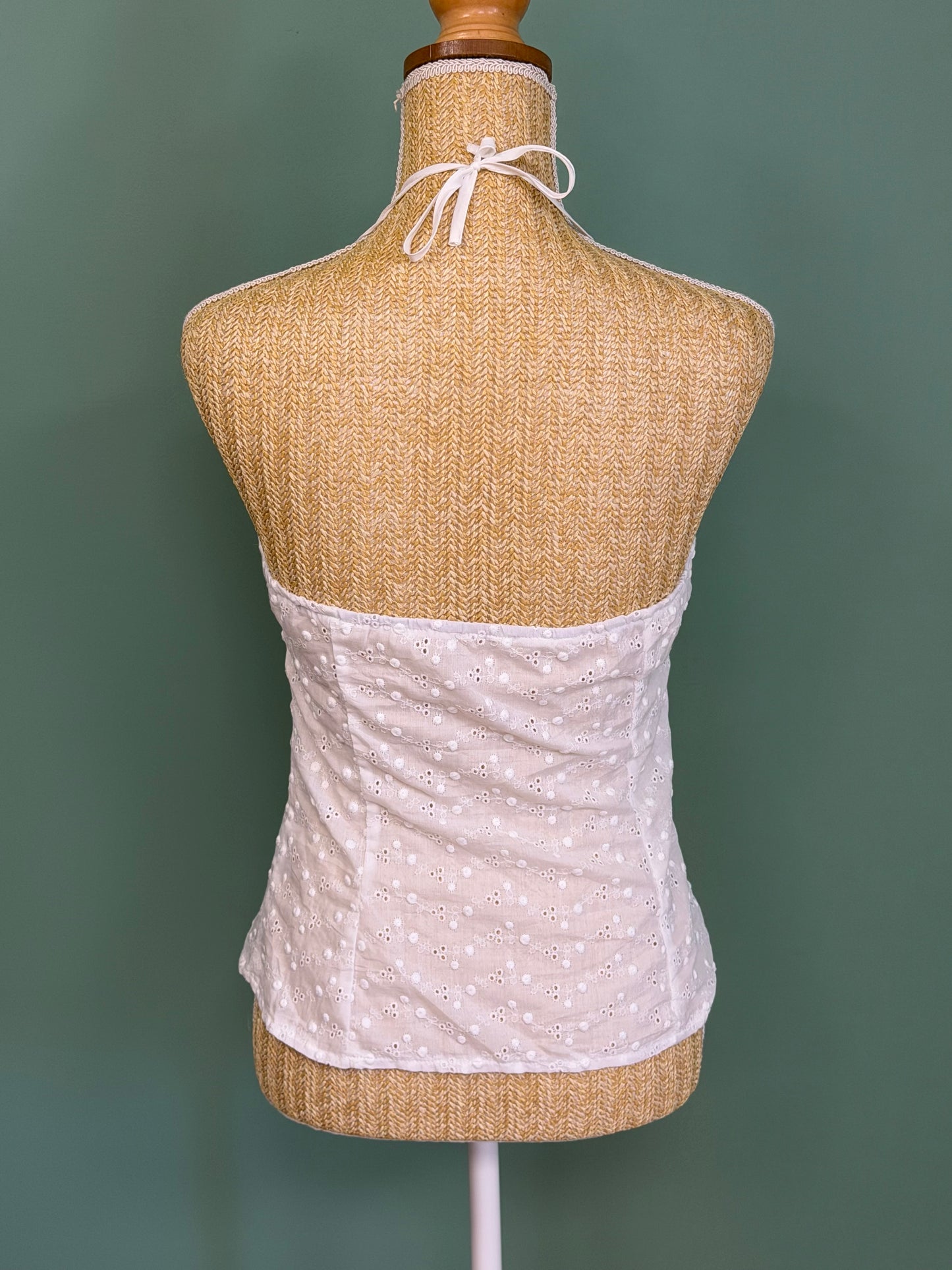 Top à nouer blanc en broderie anglaise Shein – Taille M