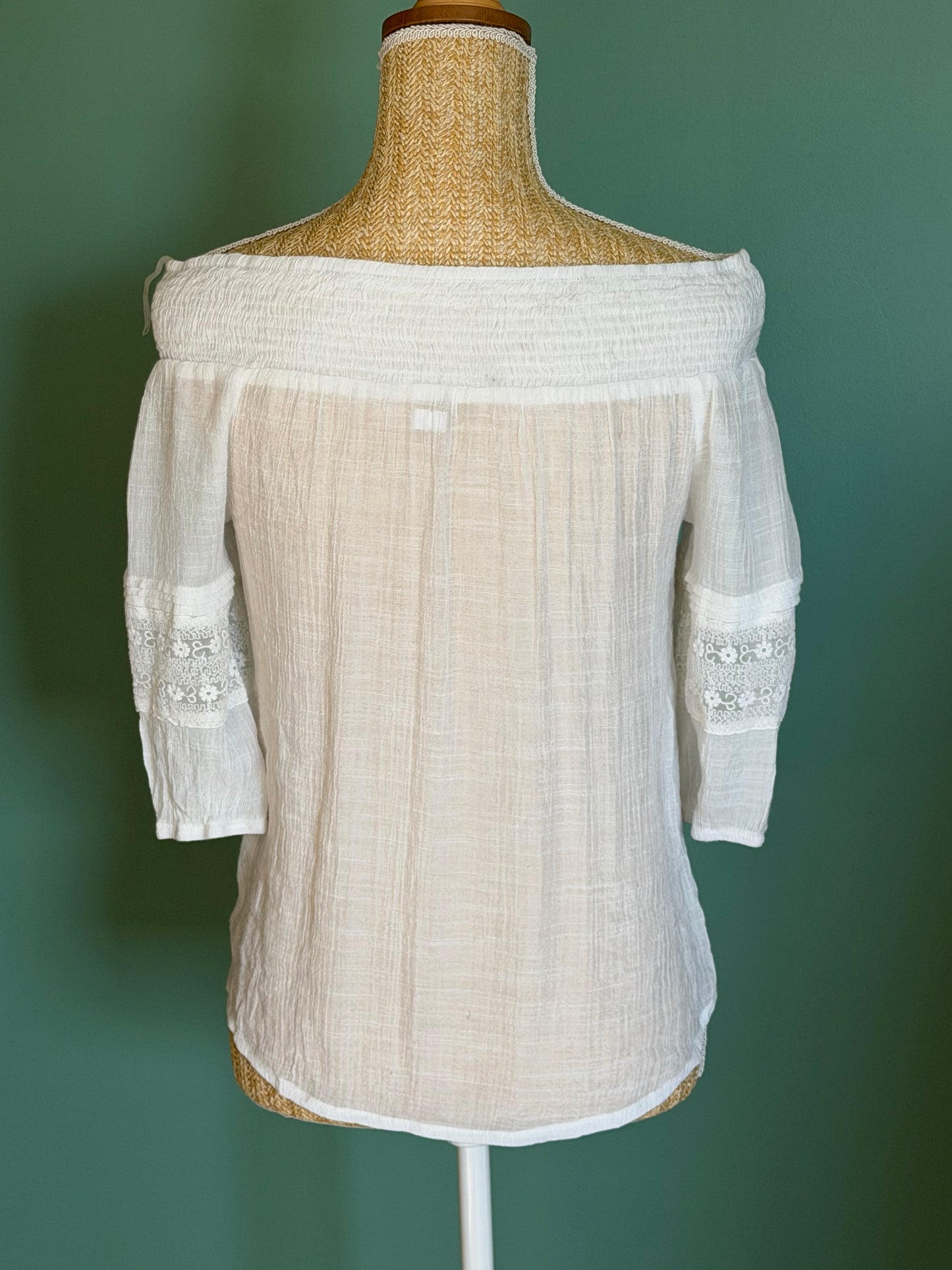 Blouse bohème blanche épaules dénudées