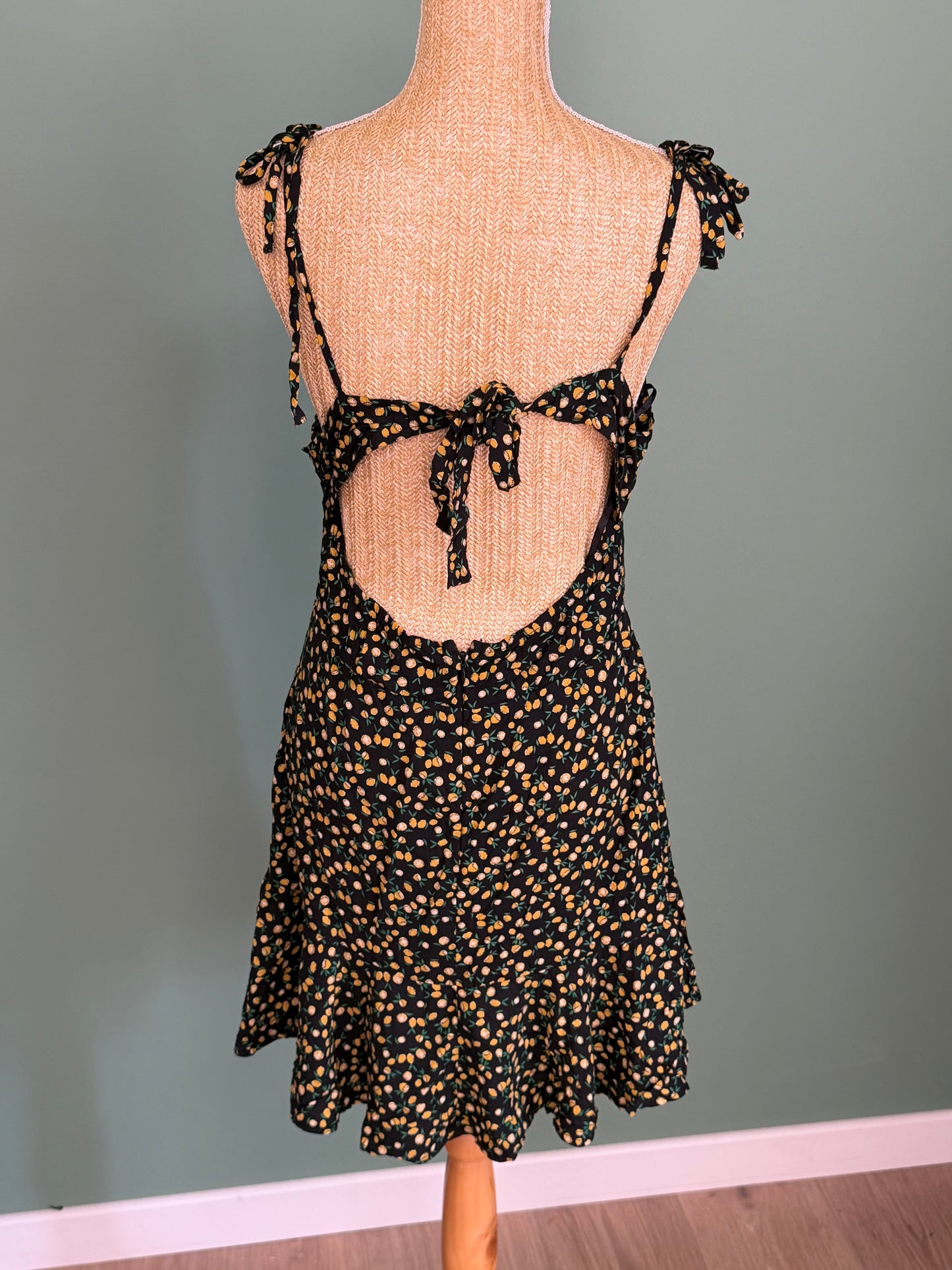 Robe noire imprimé citron femme taille L