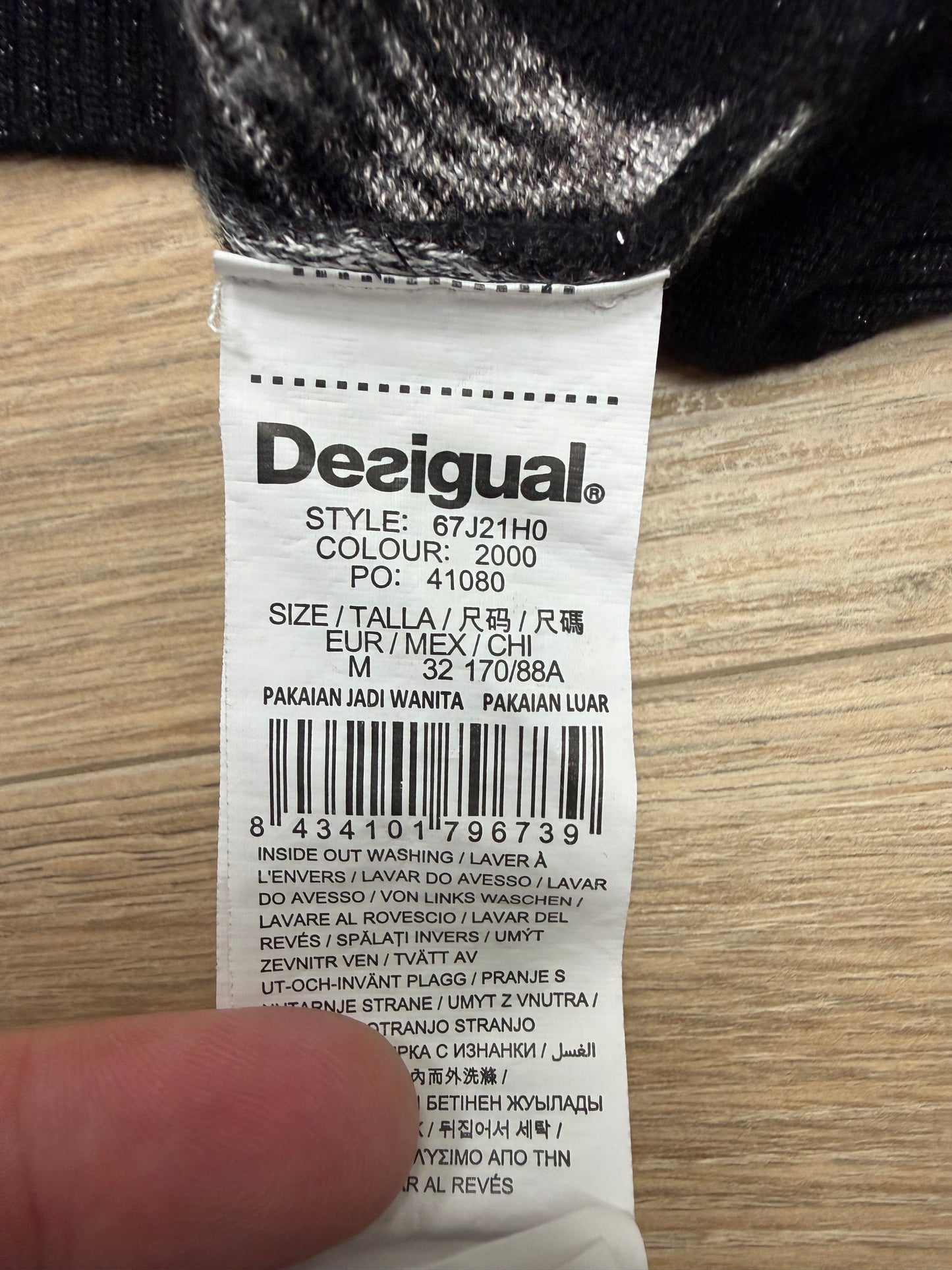 Pull Desigual noir motif mandala brodé - Taille M