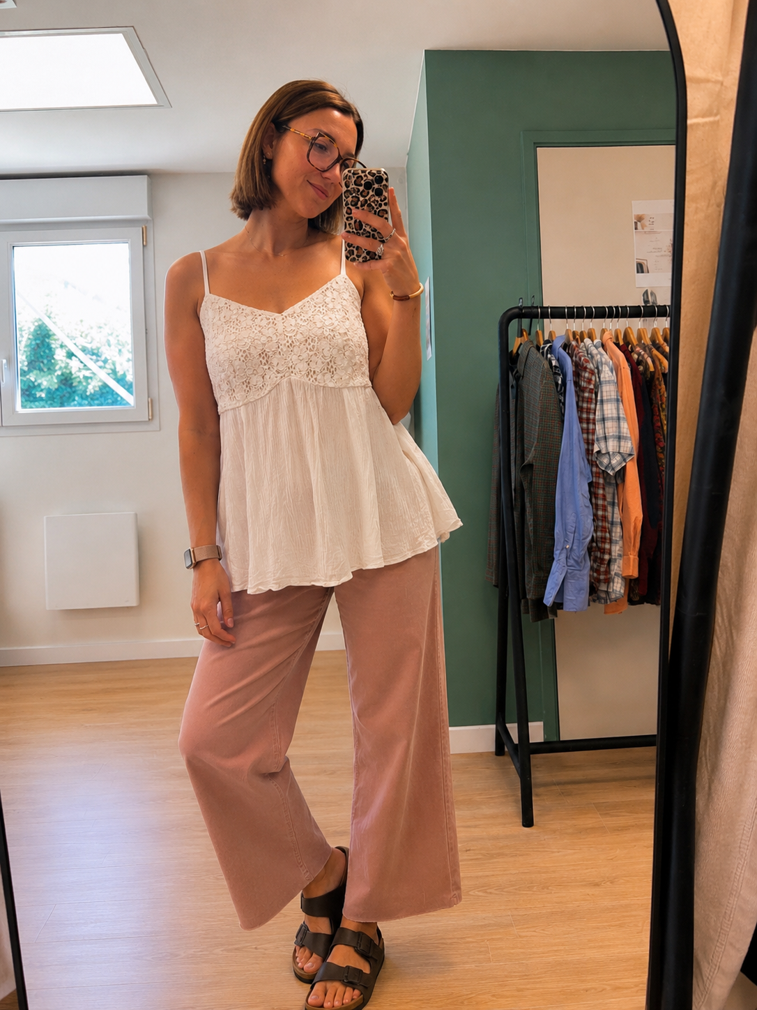 Débardeur fluide blanc dentelle bohème - Taille M