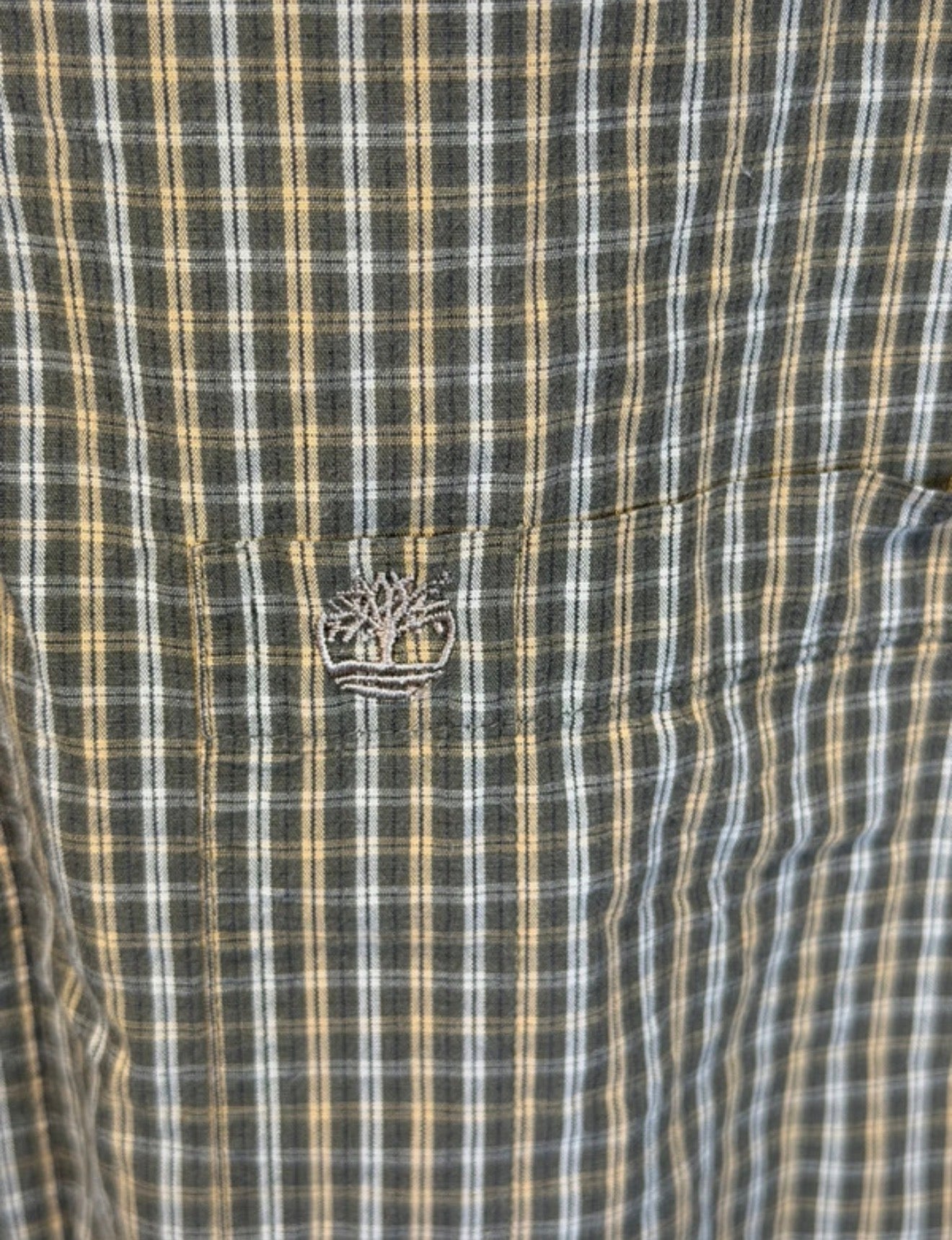 Chemise à carreaux kaki, beige et gris - Timberland - Taille XL