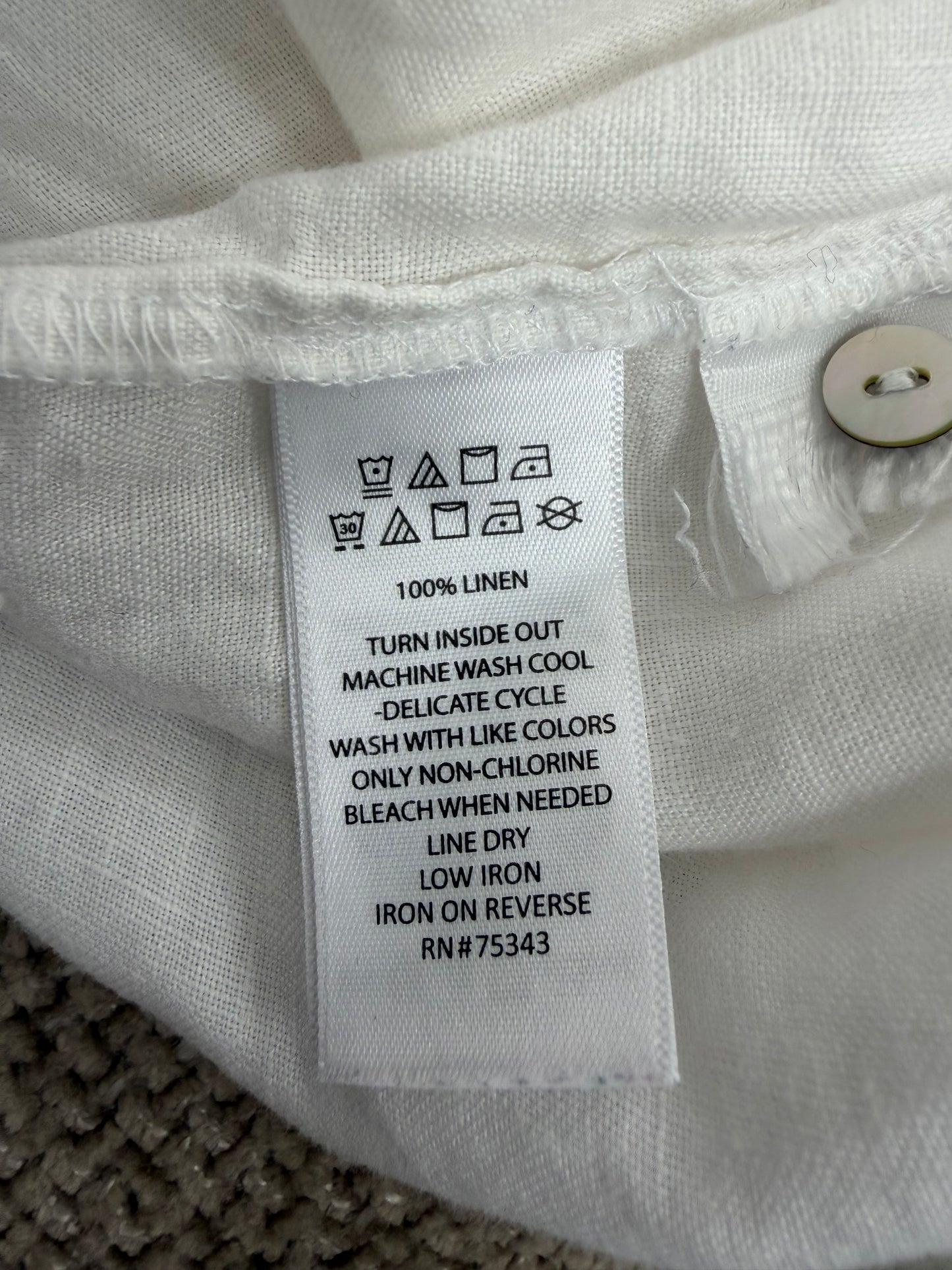 Chemise en lin blanc manches longues femme L