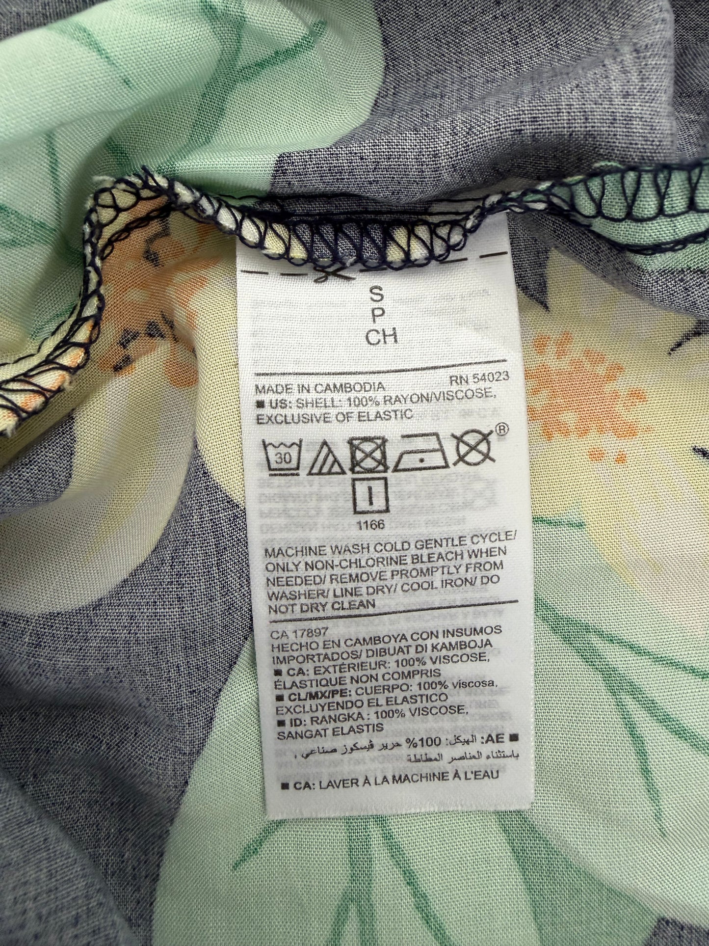 Robe fleurie marine à imprimé citronnier – Taille S