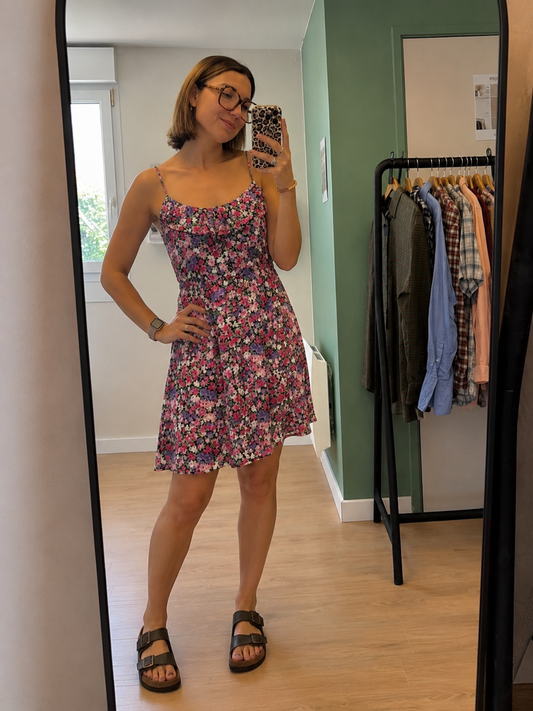 Robe fleurie multicolore – Taille L
