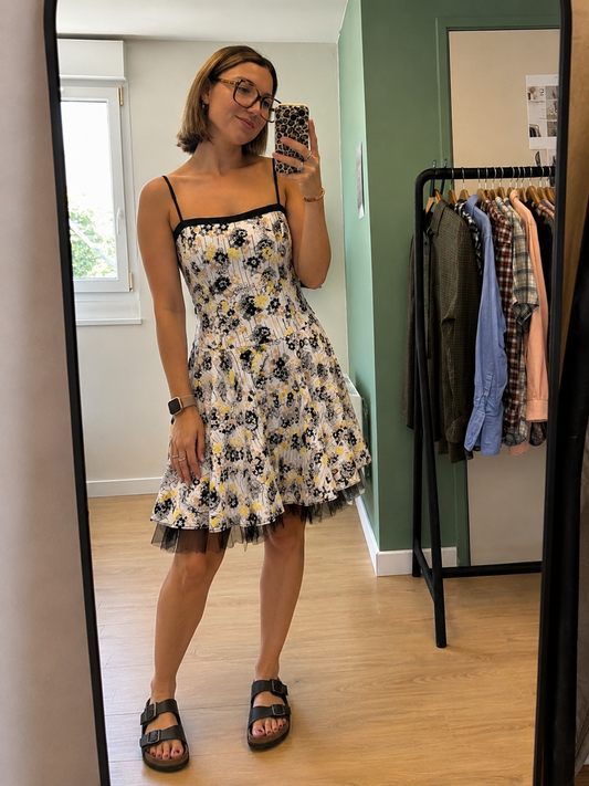 Robe patineuse fleurie – Taille L
