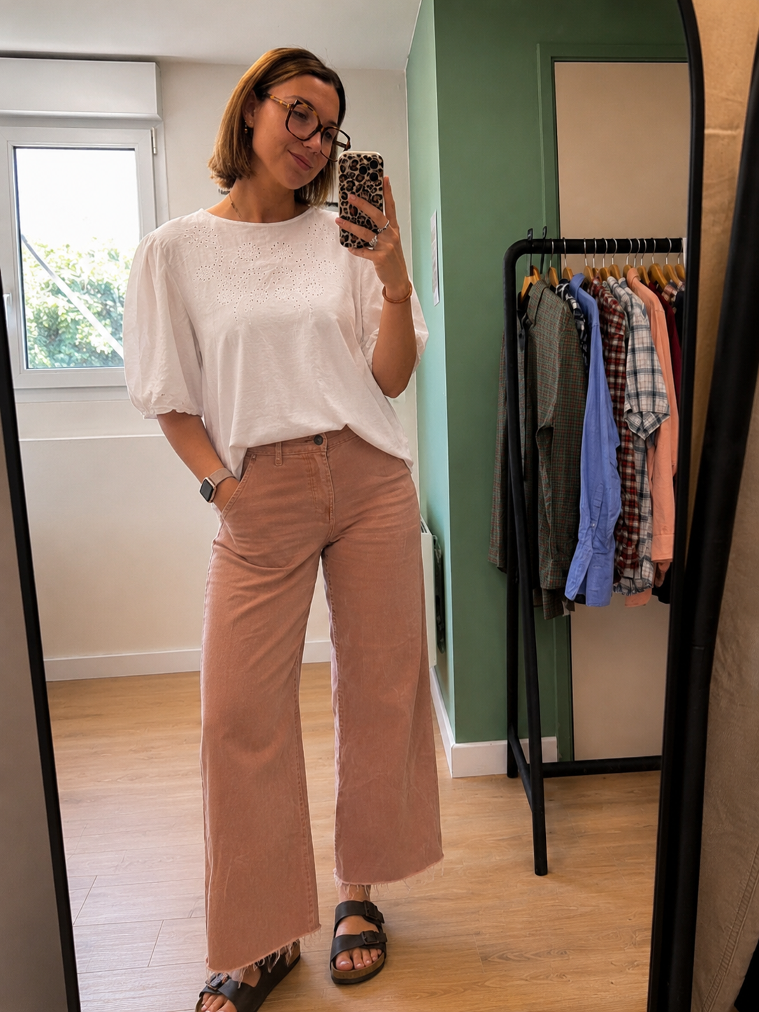Blouse blanche brodée – Taille M/L