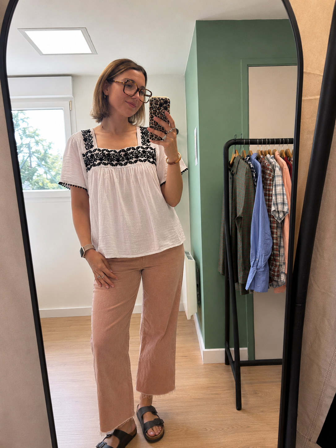 Blouse bohème blanche brodée – Taille M