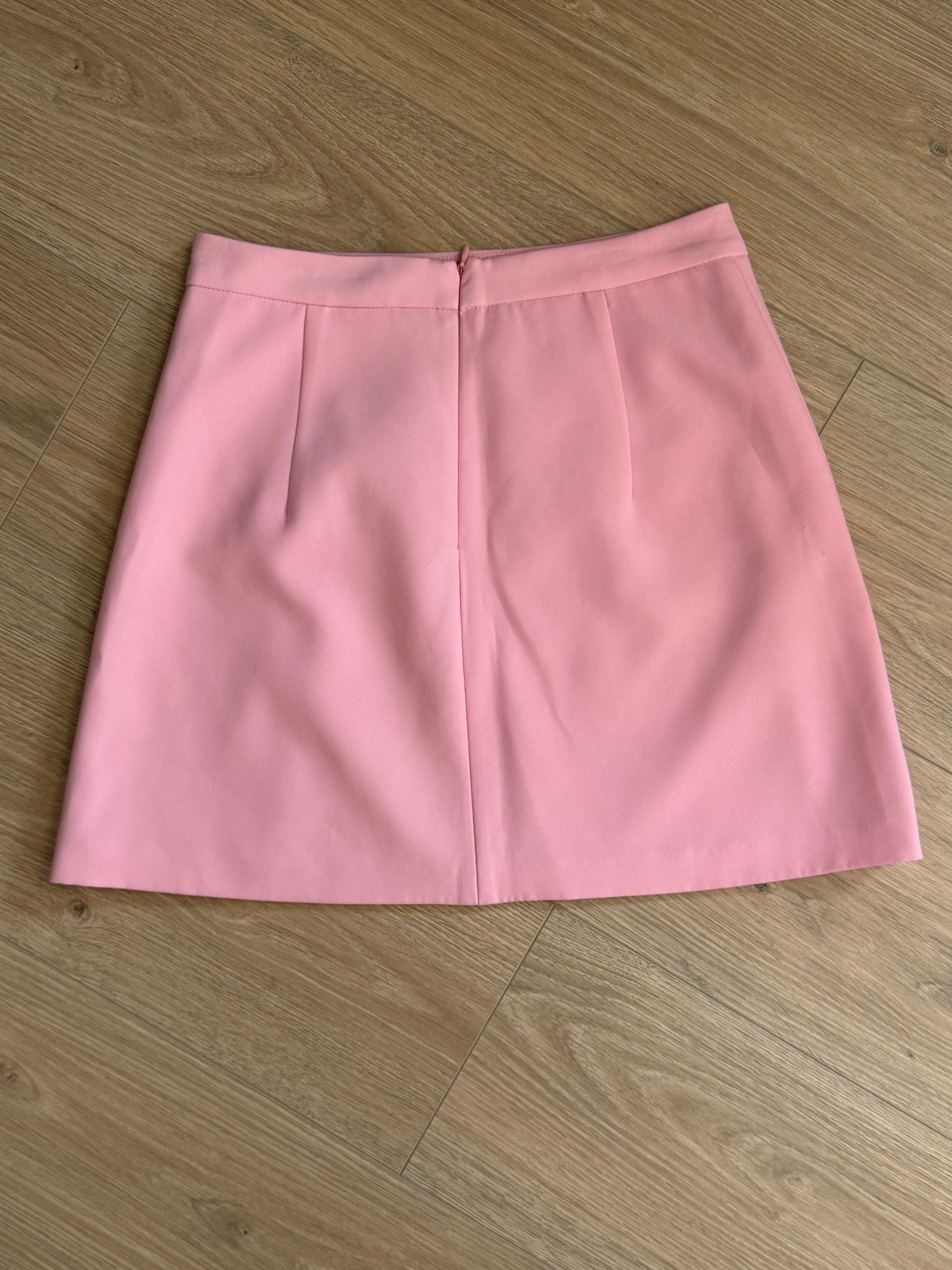 Jupe courte Zara Basic rose pastel à détails zippés – Taille XS