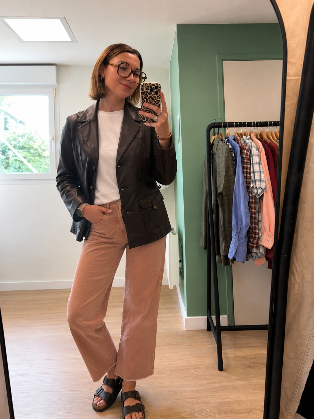 Veste en cuir véritable noir In Extenso cintrée – Taille 40