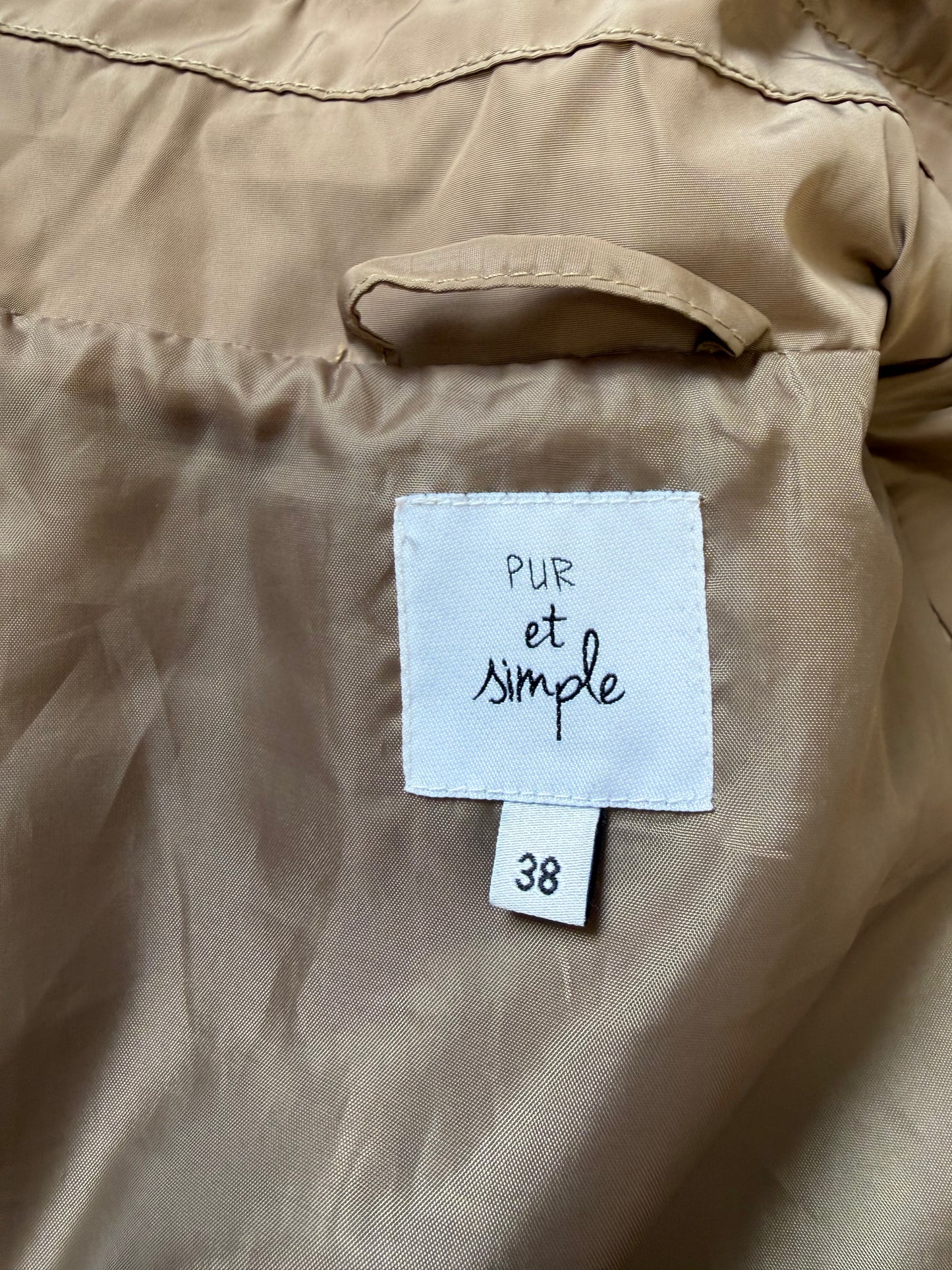 Veste légère beige Pur et Simple femme taille 38