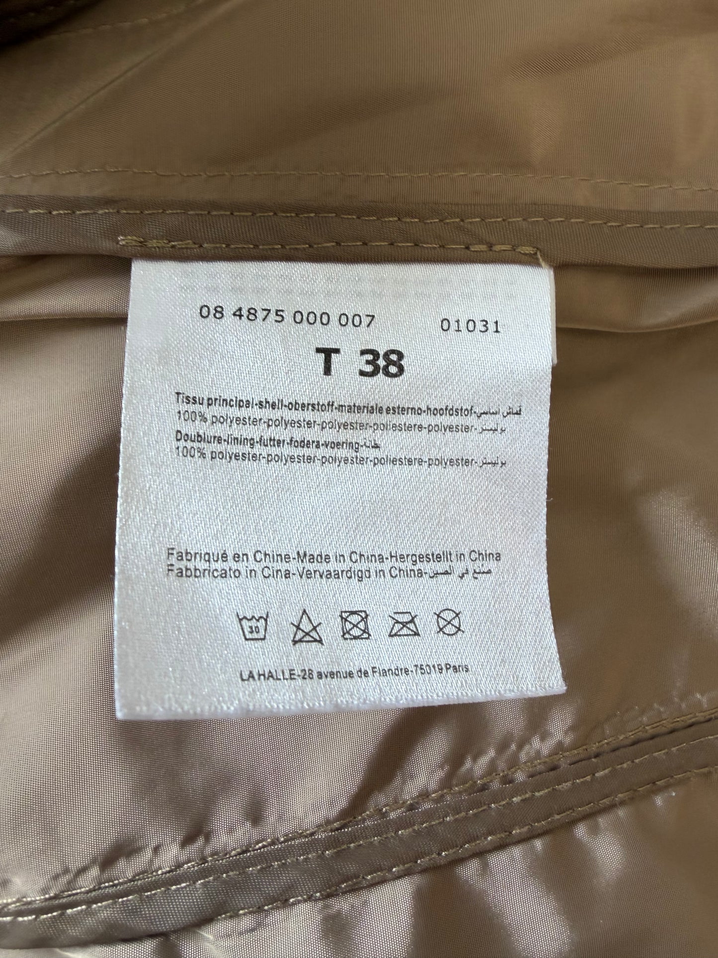 Veste légère beige Pur et Simple femme taille 38