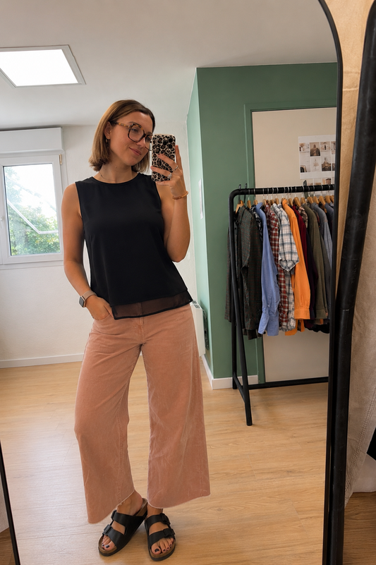 Débardeur noir H&M femme fluide sans manches taille 36