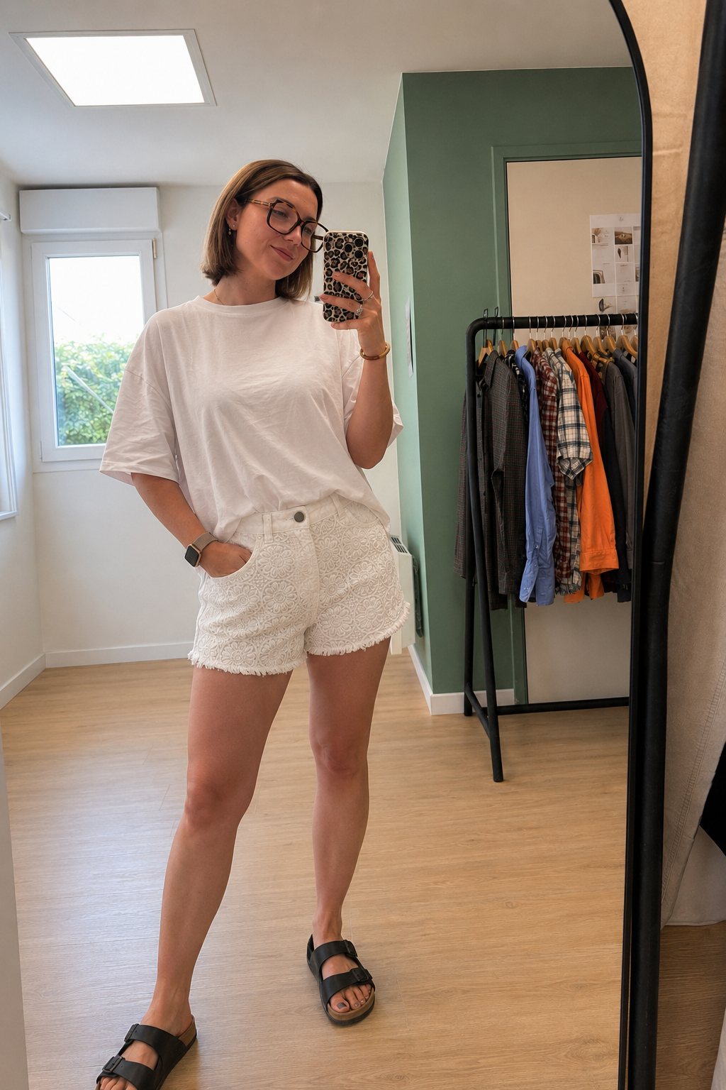 Short blanc en dentelle H&M Divided femme taille 38