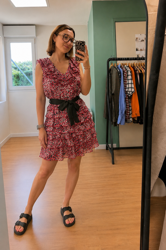 Robe volantée Morgan femme multicolore taille 40