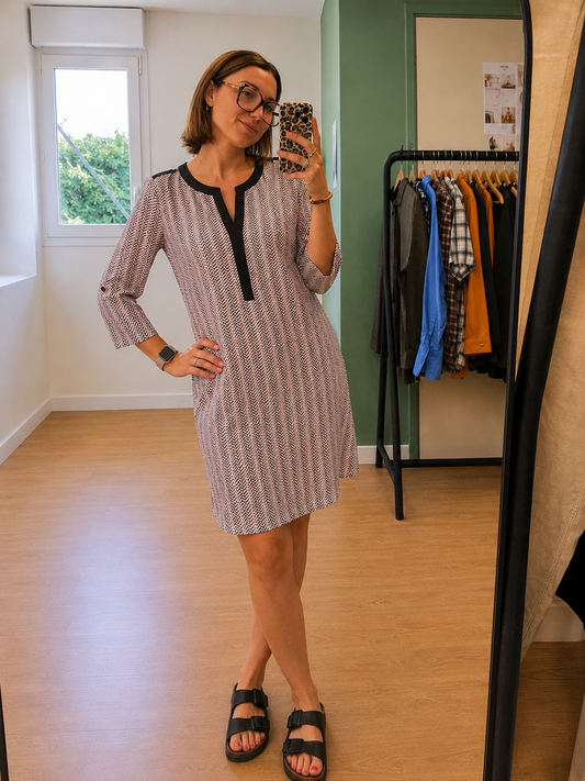 Robe imprimée noire et blanche Promod femme taille L