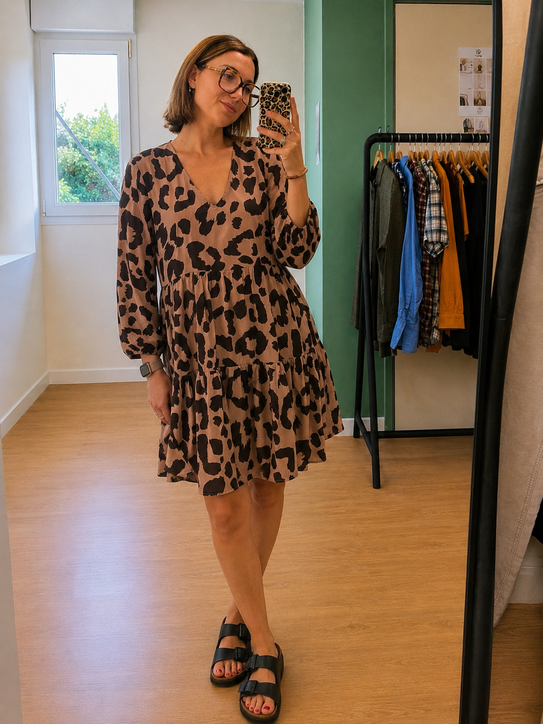 Robe léopard beige et noire Jubylee femme taille M