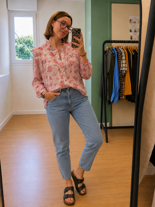 Blouse fleurie rose Rubylee femme taille S