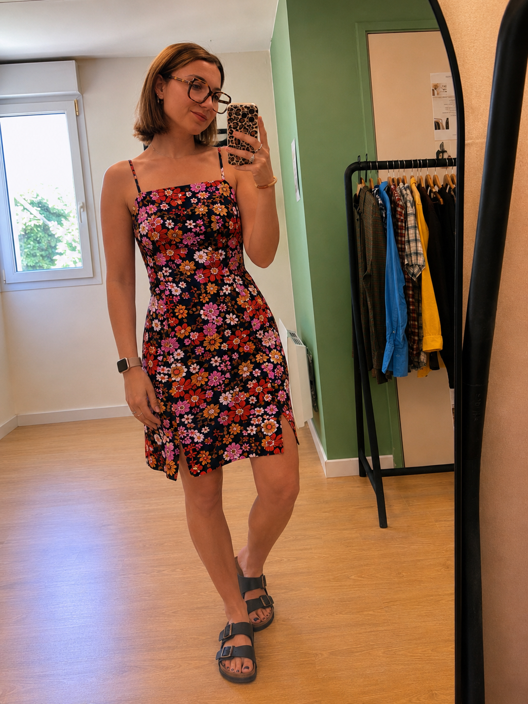 Robe fleurie noire femme taille S