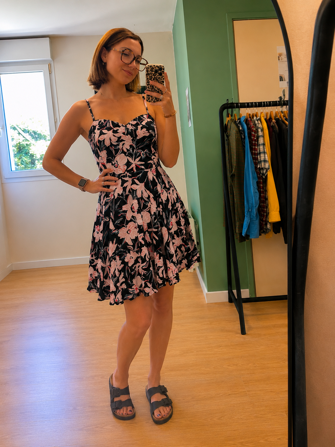 Robe fleurie noire Talula femme taille M