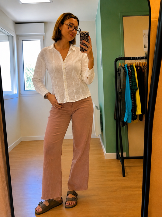 Chemise blanche en coton femme taille 38