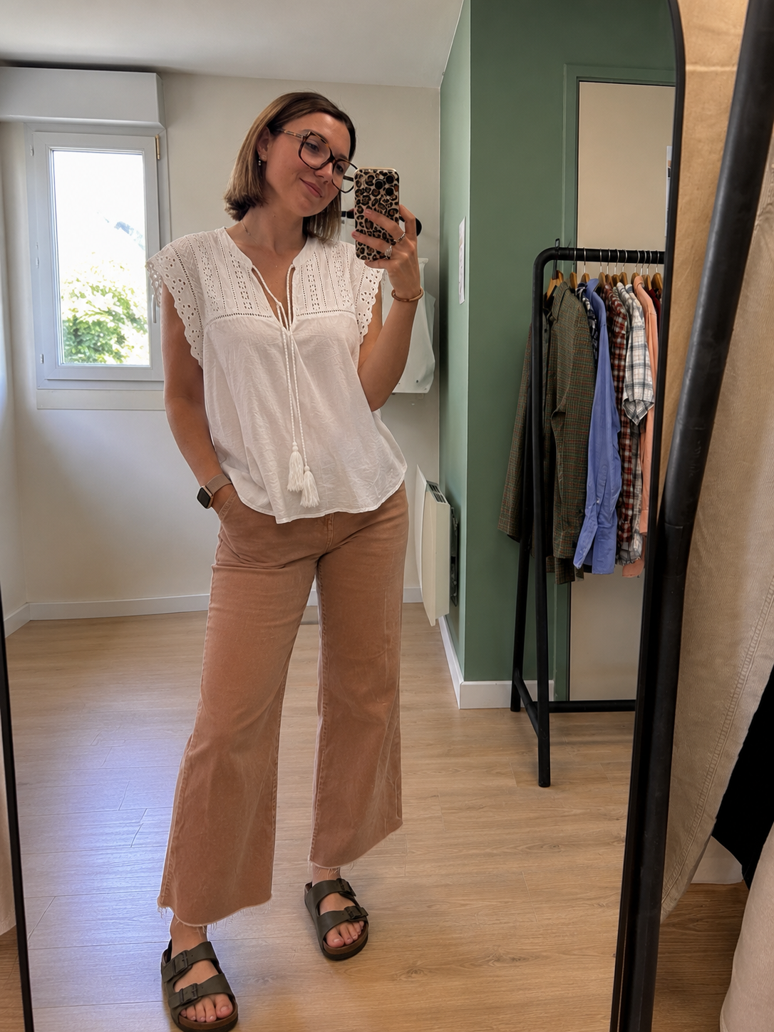 Blouse bohème blanche en coton ajouré femme XL