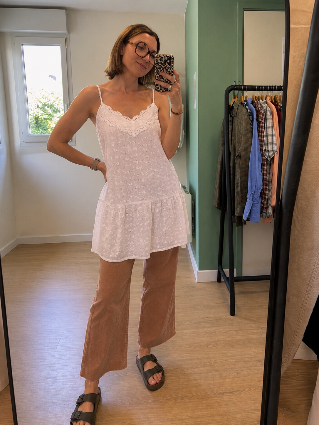 Robe nuisette blanche en broderie anglaise Afends femme L