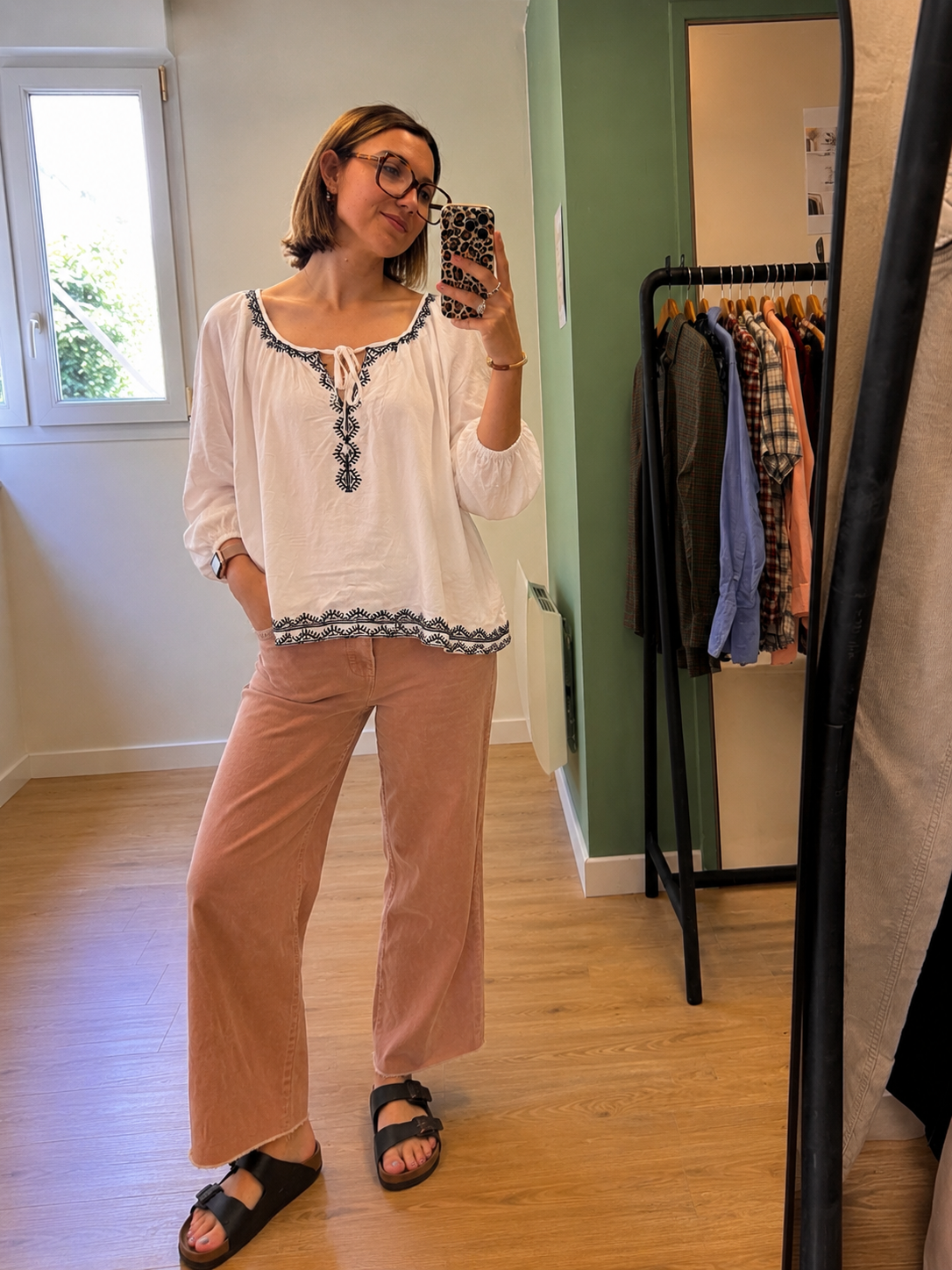 Blouse bohème blanche brodée femme XXL