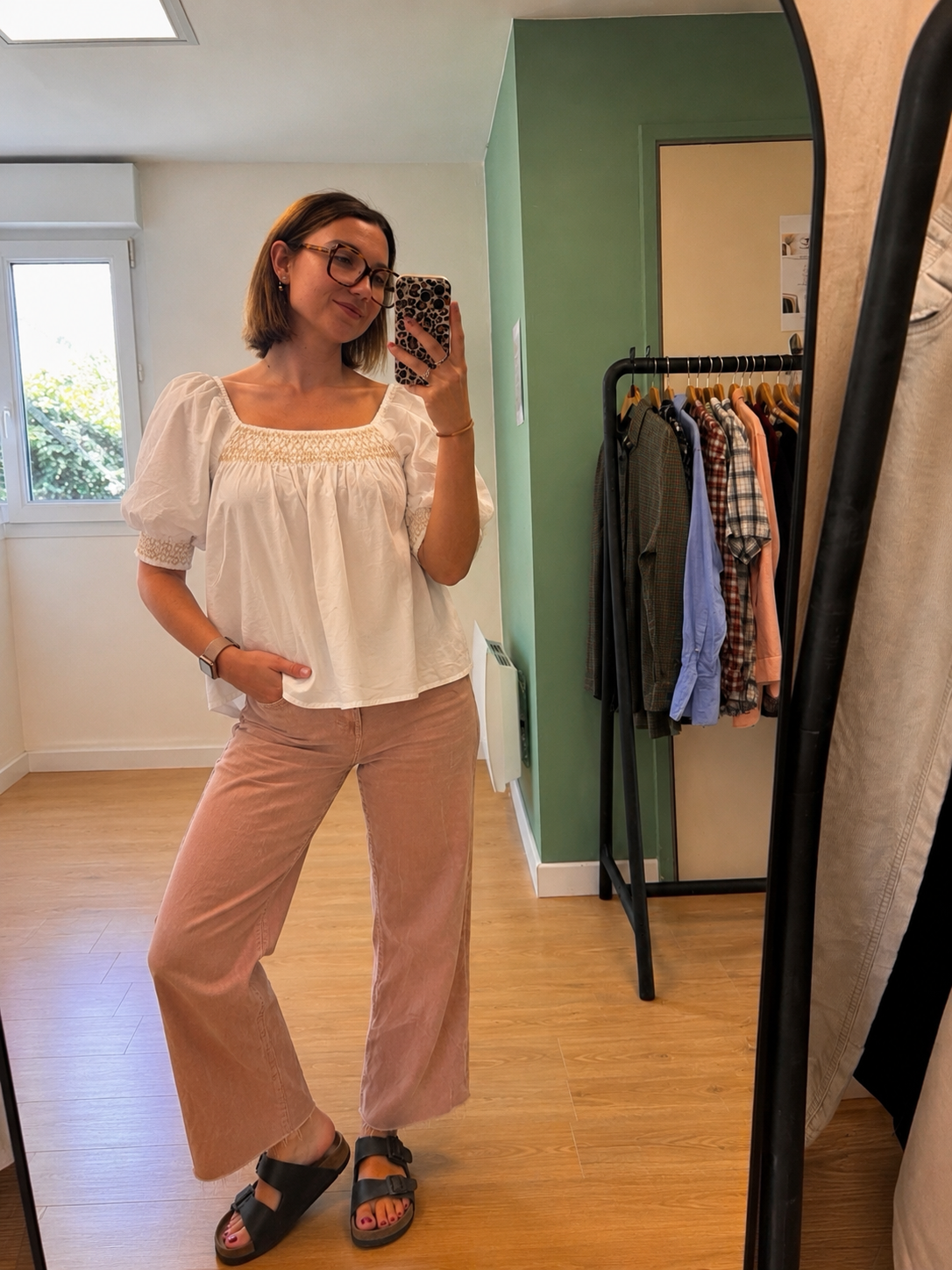 Blouse blanche à smocks et manches bouffantes femme Xhilaration M