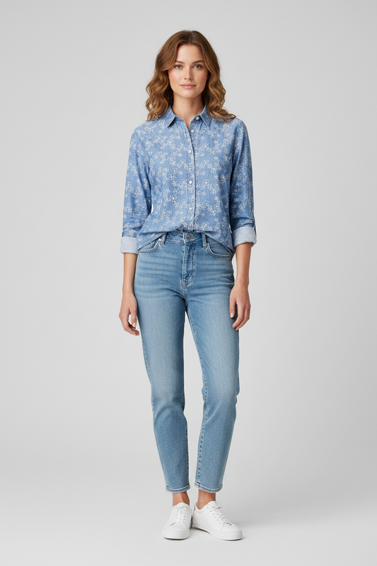 Chemise Tommy Hilfiger fleurie style denim