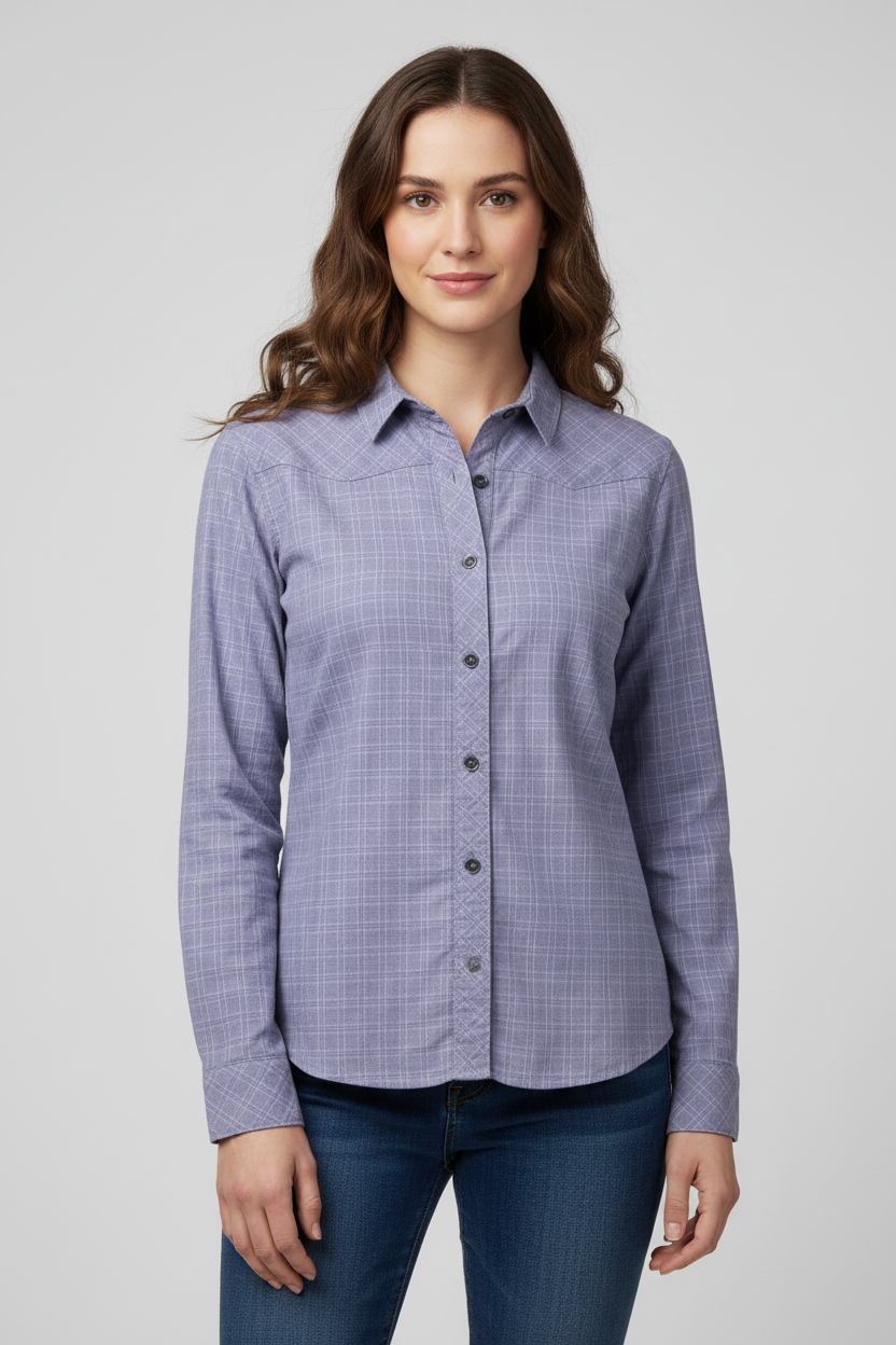 Chemise Patagonia à carreaux bleu lavande