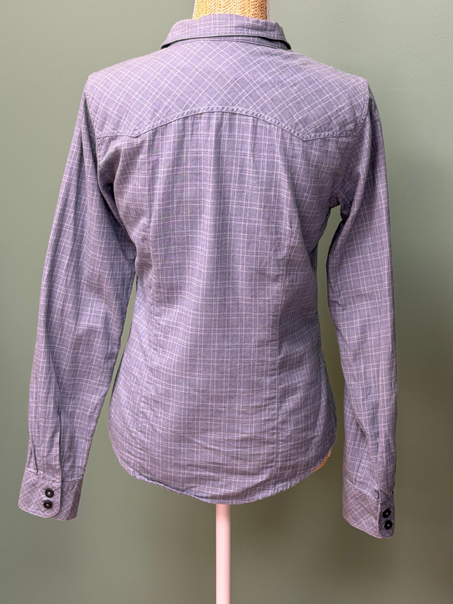 Chemise Patagonia à carreaux bleu lavande