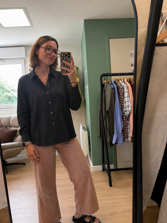 Chemise Noire Stretch - Eddie Bauer - Taille L