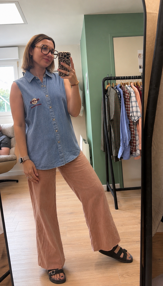 Chemise Denim Sans Manches Hard Rock Café Surfers Paradise XL