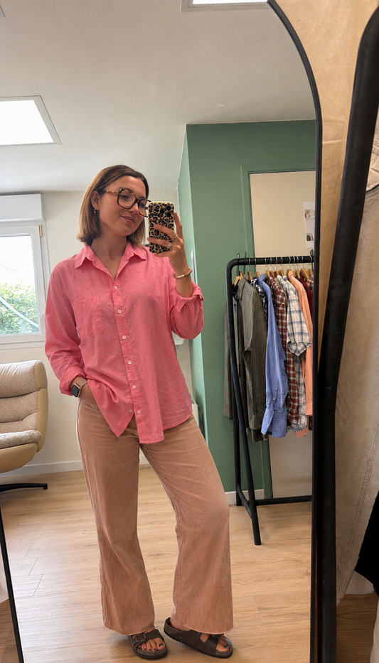 Chemise Rose Brodée - Loft - L