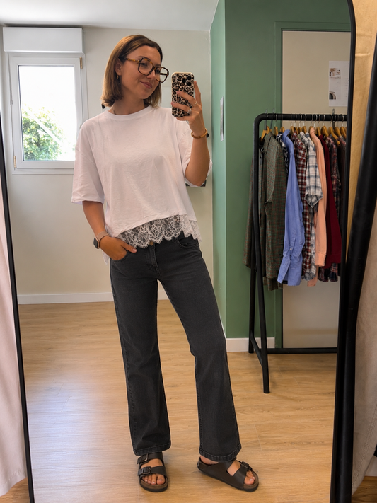 Jean noir coupe bootcut
