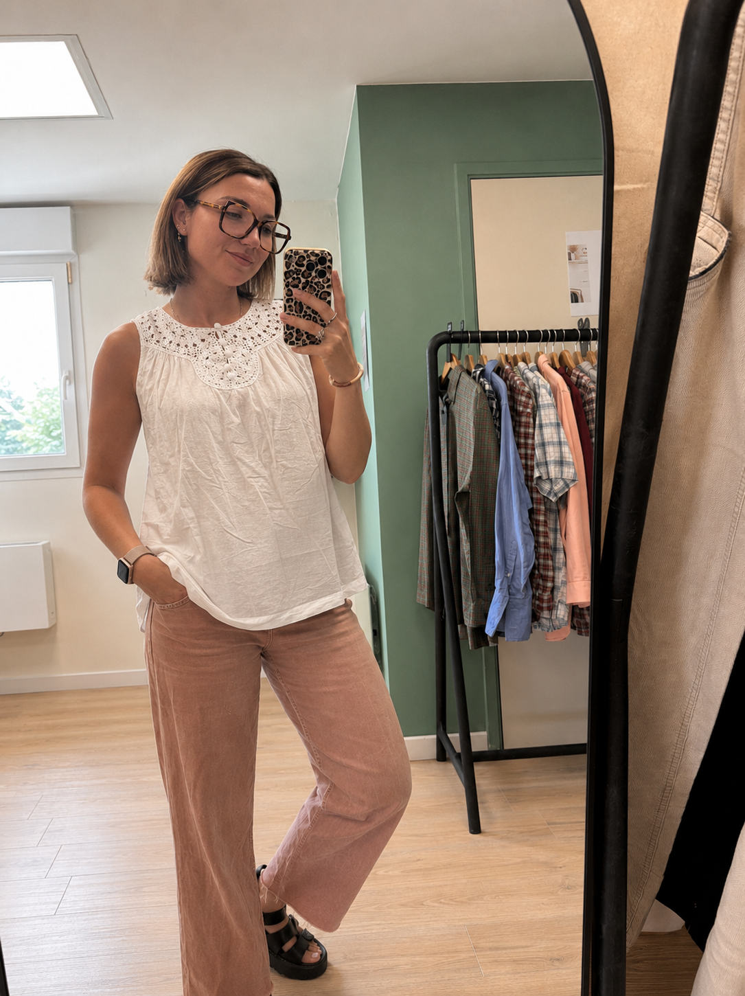 Top Blanc Sans Manches – Détails Crochet & Esprit Bohème - Taille M