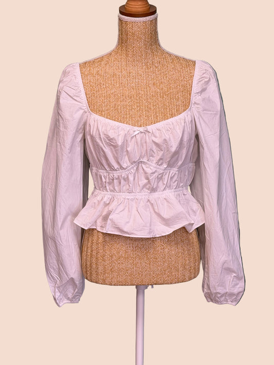 Blouse Blanche Romantique Manches Bouffantes - S Le salon de Faustine