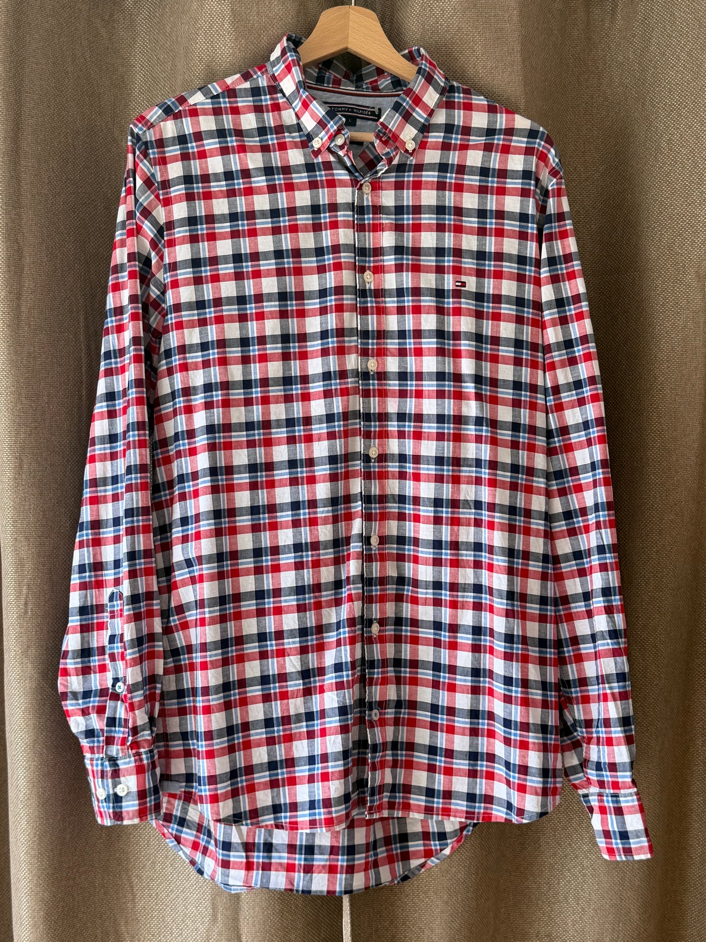 Chemise à Carreaux Coton Lin - Tommy Hilfiger - Taille L