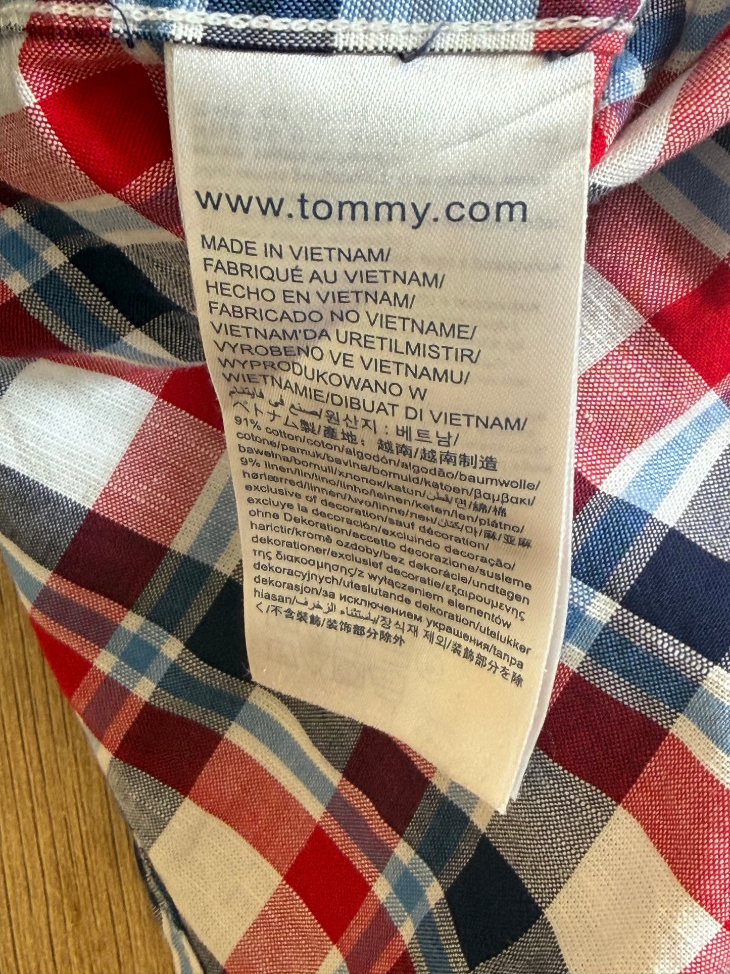 Chemise à Carreaux Coton Lin - Tommy Hilfiger - Taille L