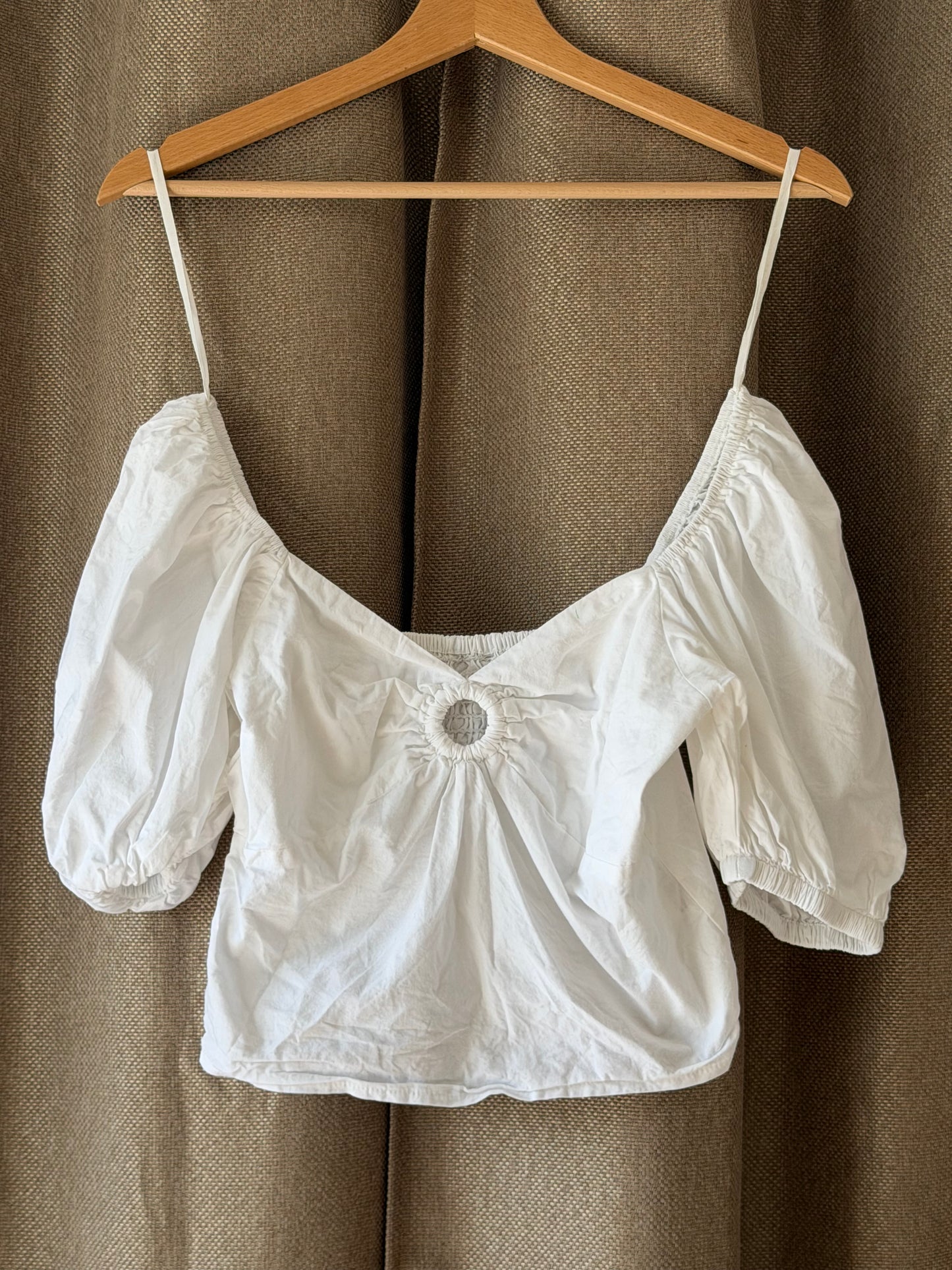 Top Blanc Romantique Off Shoulder - Taille S