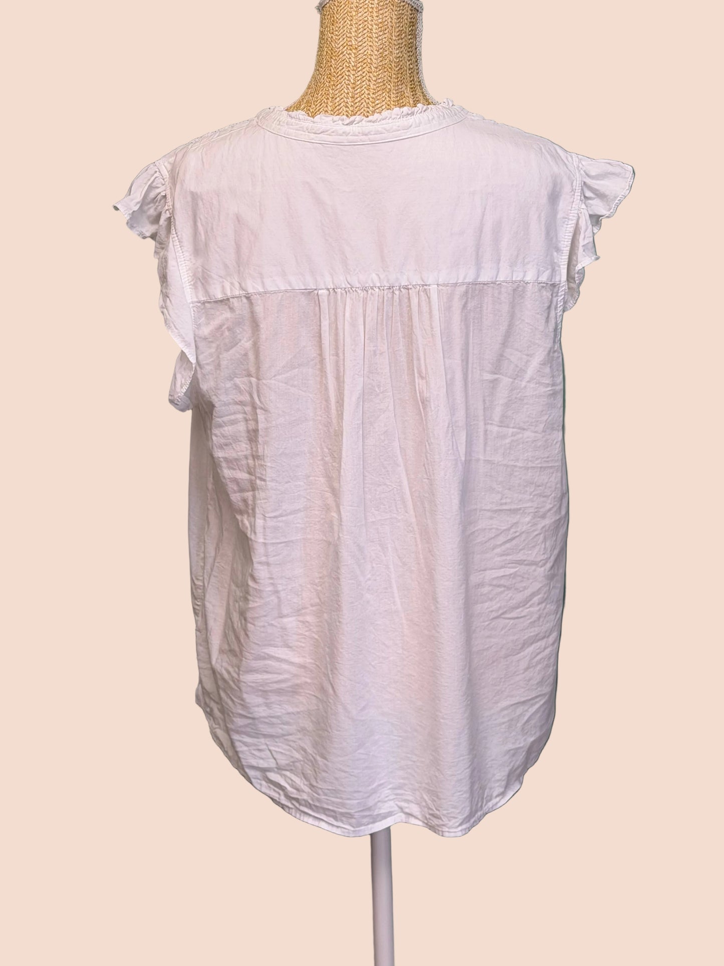 Blouse bohème blanche à smocks - Taille XXL
