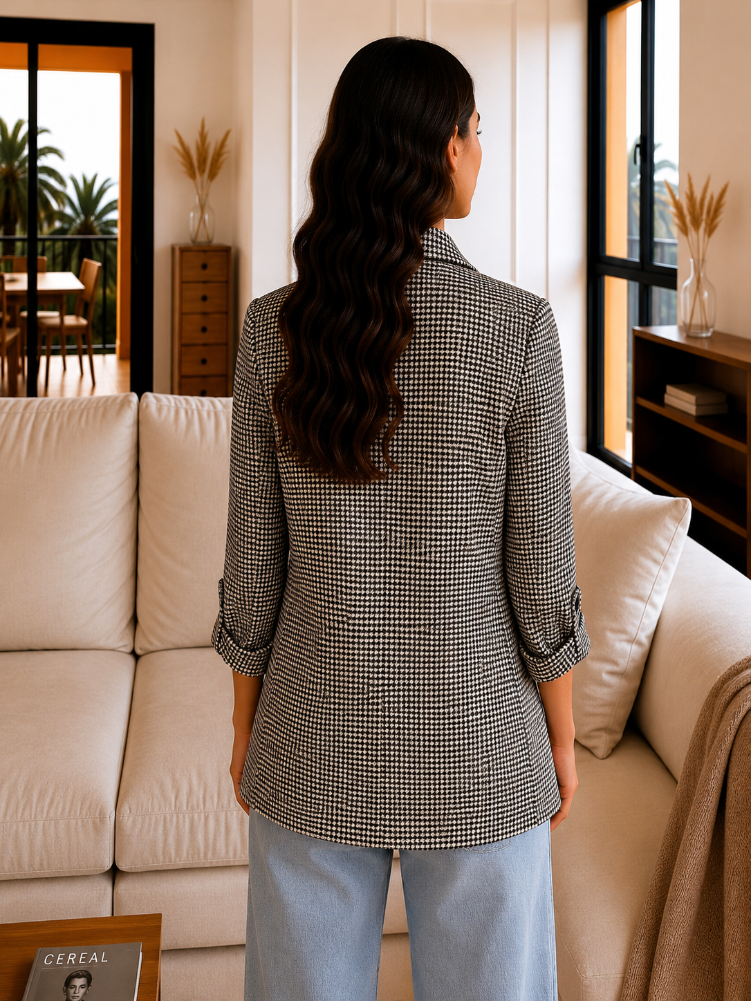 Blazer Pied-de-Poule - Stradivarius - S Stradivarius