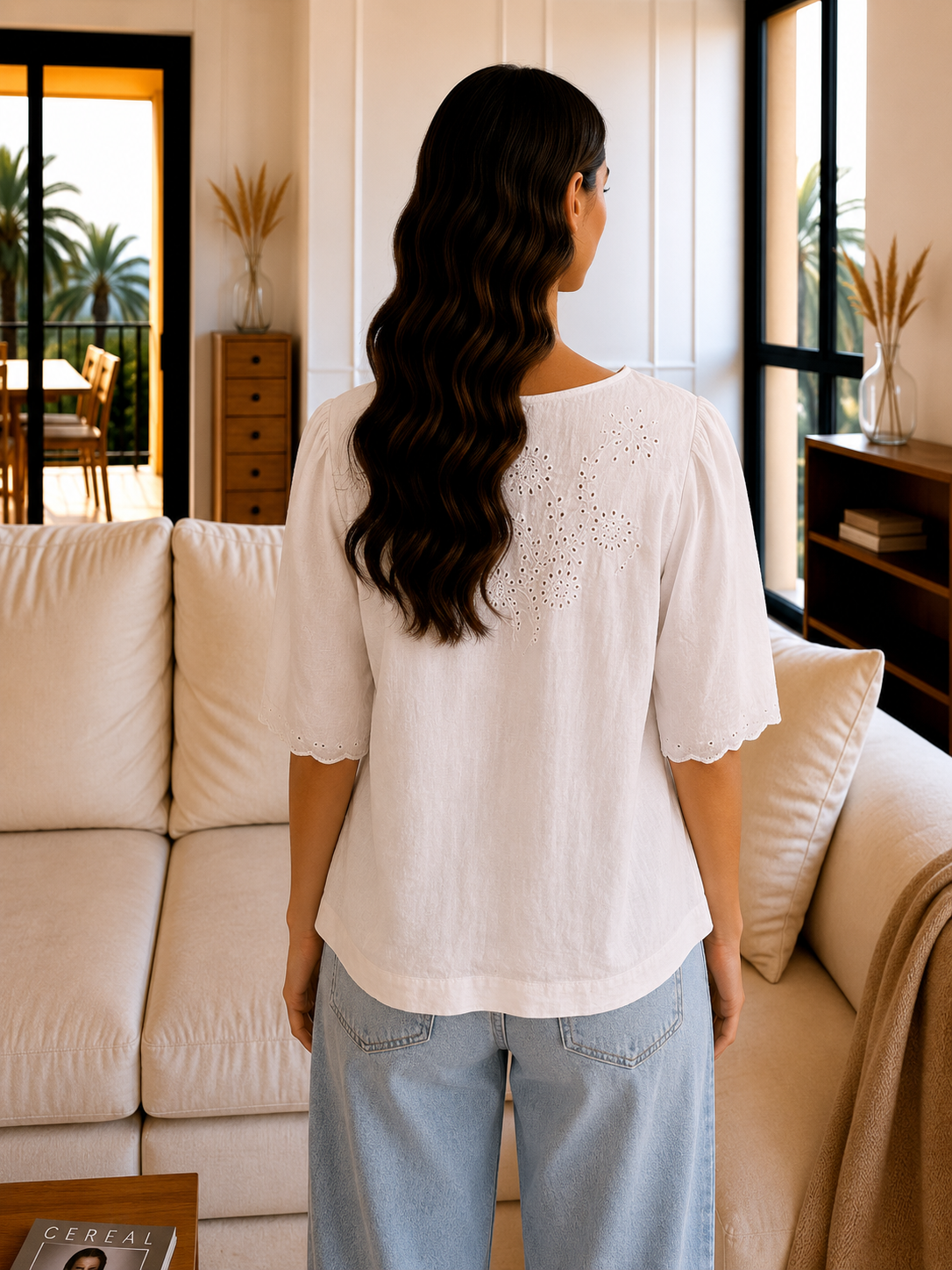 Blouse Blanche Brodée Bohème - S Le salon de Faustine