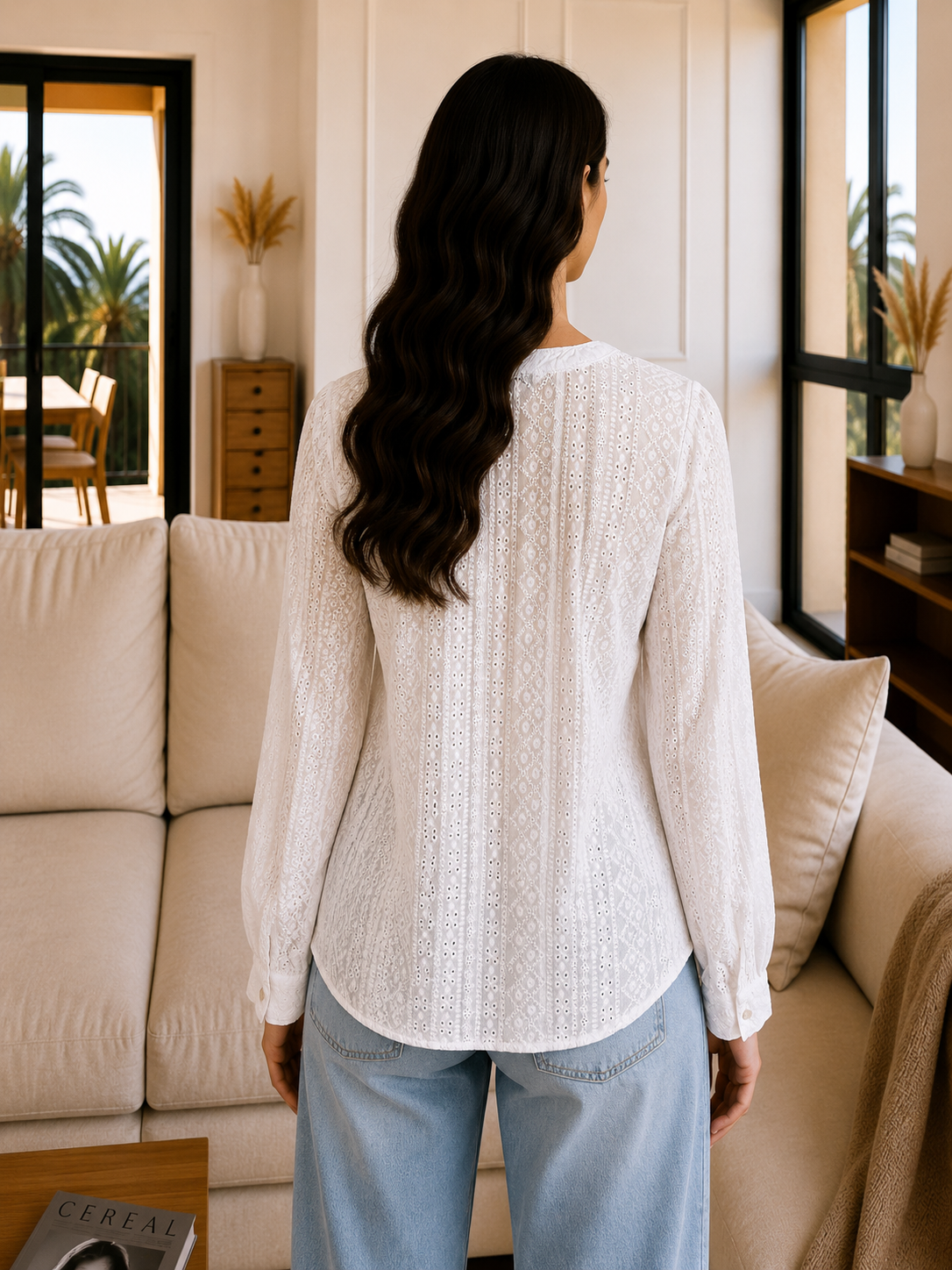 Blouse Blanche Broderie Anglaise Bohème - S Le salon de Faustine