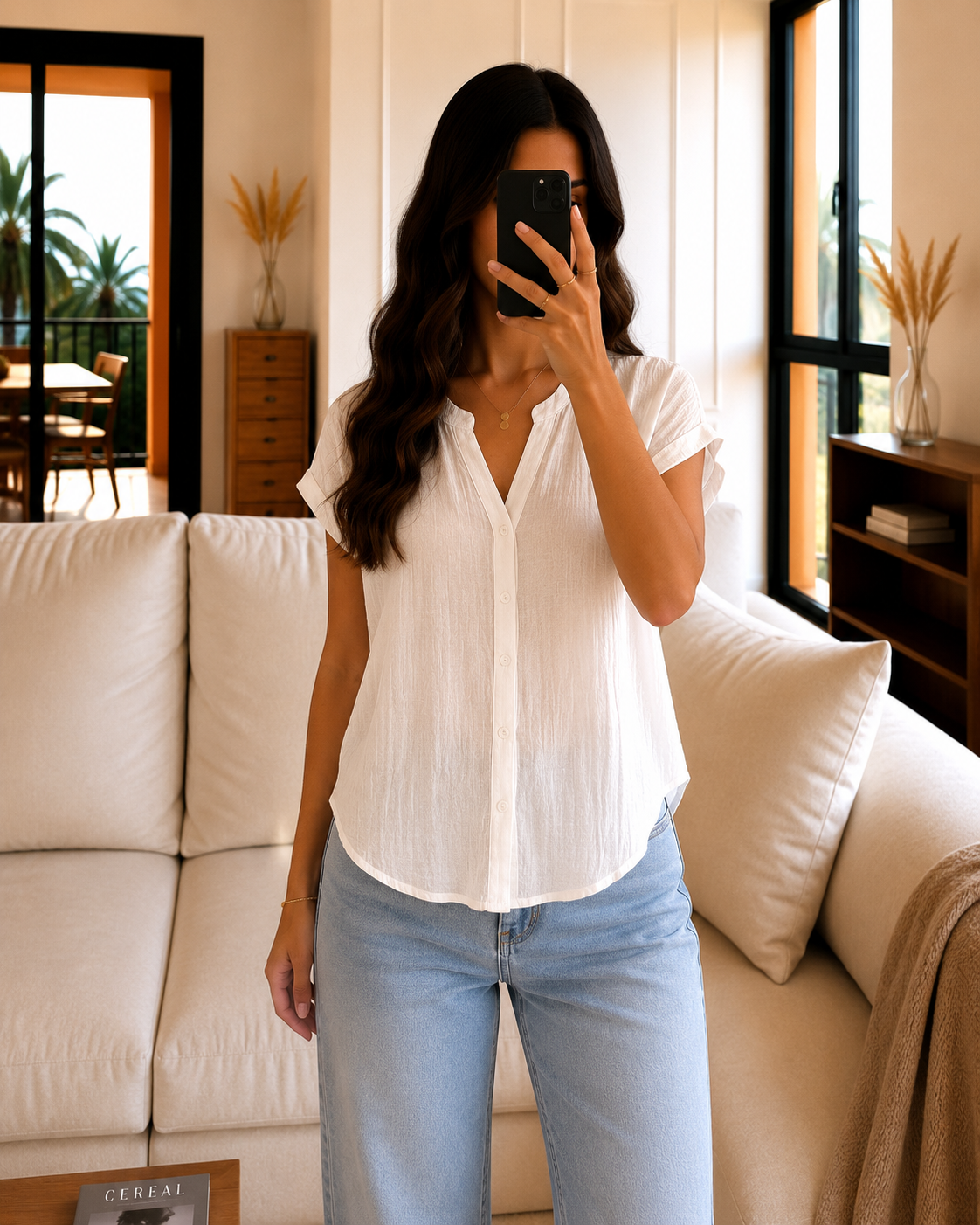 Blouse Blanche Fluide Femme Chic & Minimaliste - M Le salon de Faustine