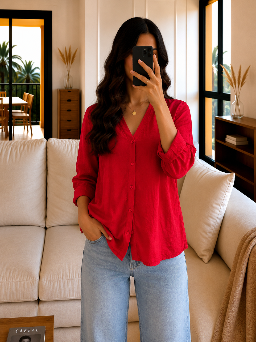 Blouse Fluide Rouge - Rue Mazarine - M Rue Mazarine