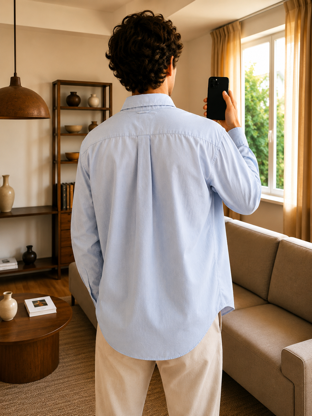 Chemise Tommy Hilfiger Bleu Ciel Homme Preppy Tommy Hilfiger