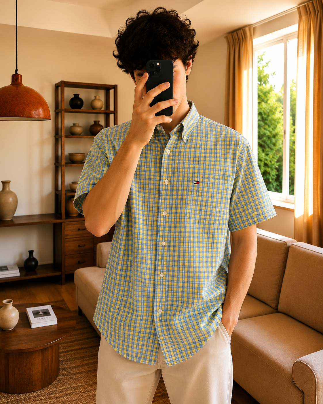Chemise à Carreaux Manches Courtes - Tommy Hilfiger - Taille XL
