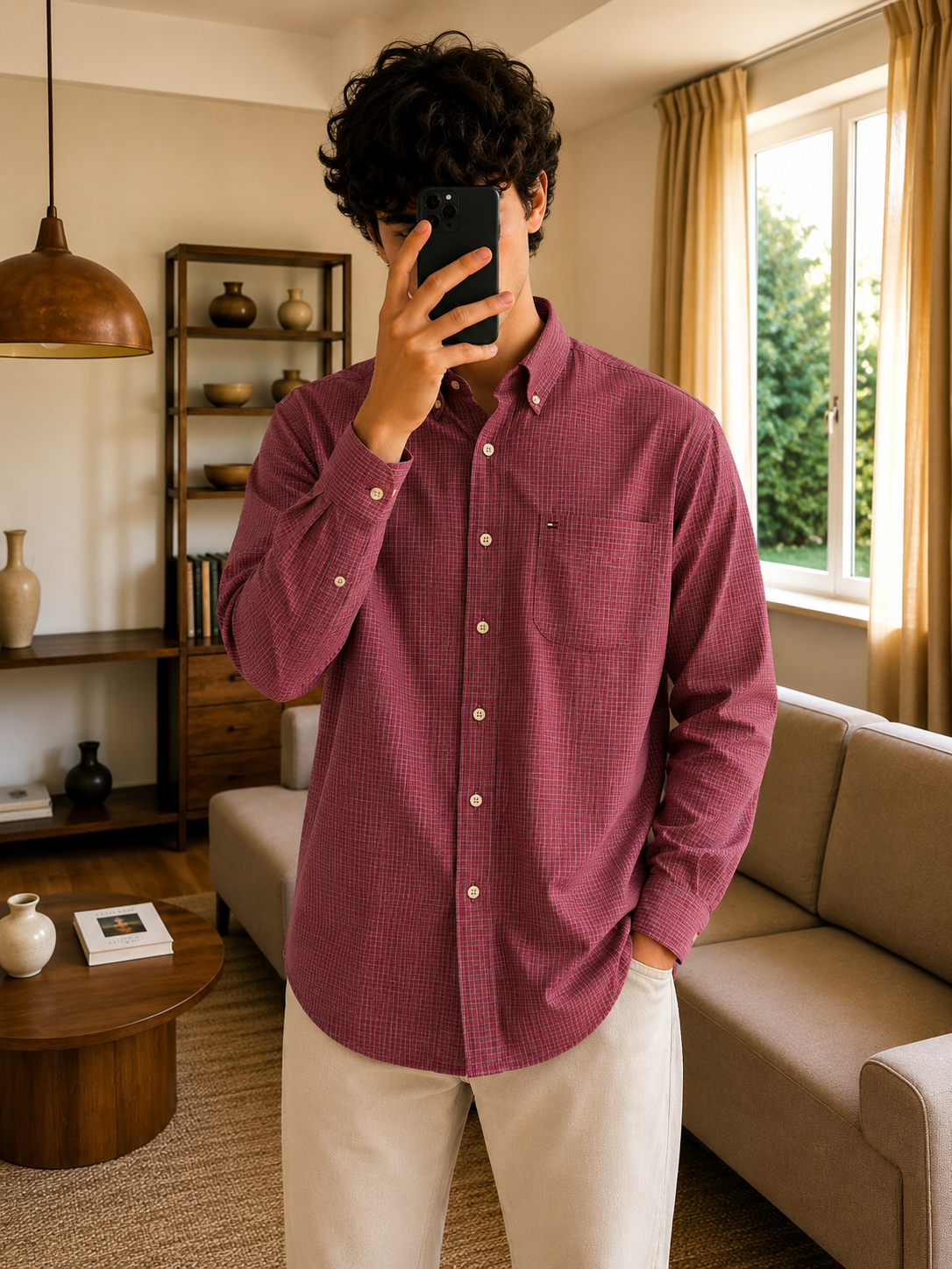 Chemise Stretch Carreaux - Tommy Hilfiger - L Le salon de Faustine